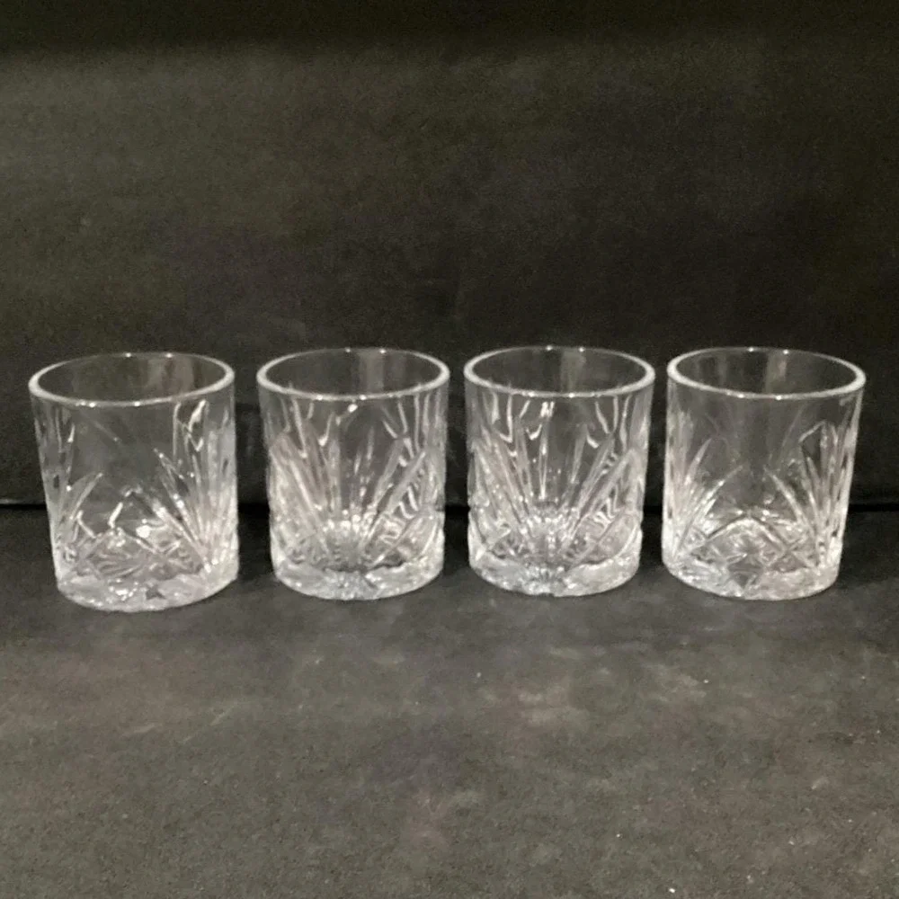 JASVIC Whiskey Glass Set of 4 Crystal Tumblers 300ml Lead-Free Drinkware – Clear
